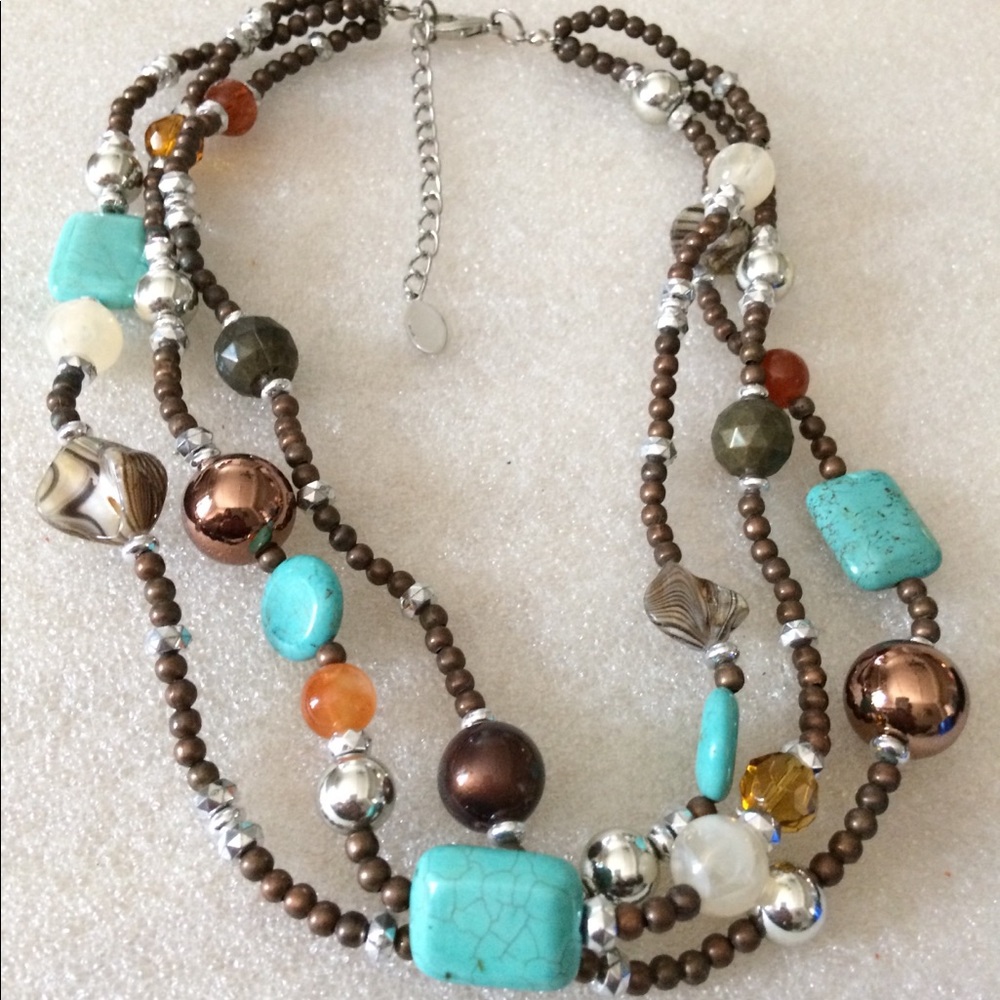 Vintage multi stones necklace